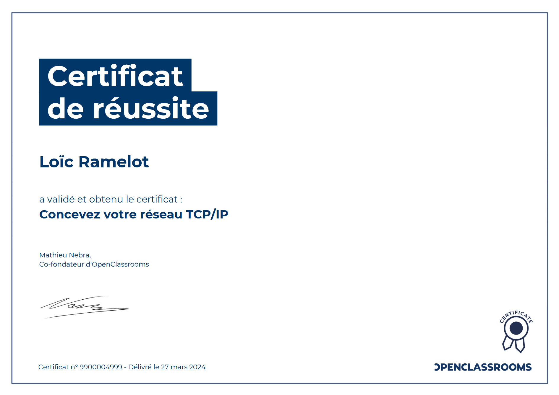 Certificat 7